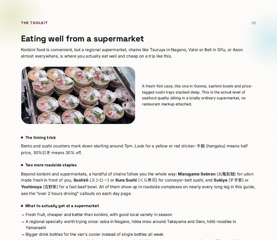 Eating well from a supermarket page
