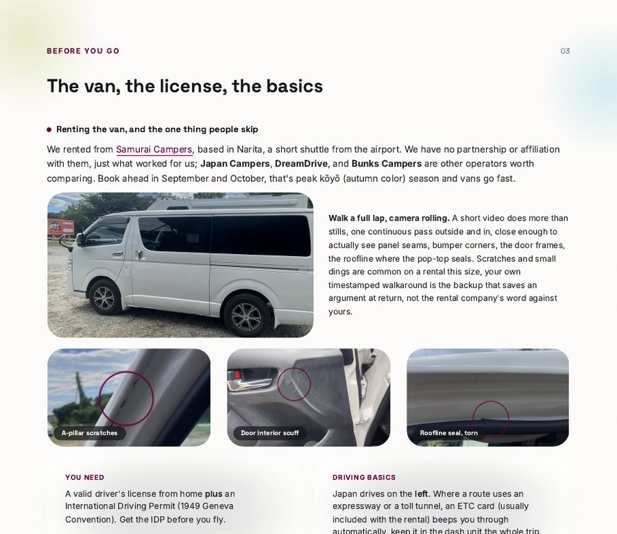 The van, the licence and how sleeping works